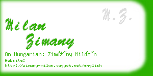 milan zimany business card